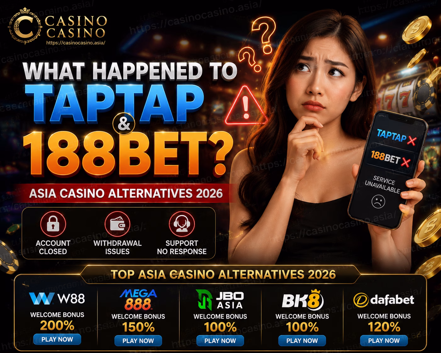 What Happened to TapTap & 188Bet? Asia Casino Alternatives 2026
